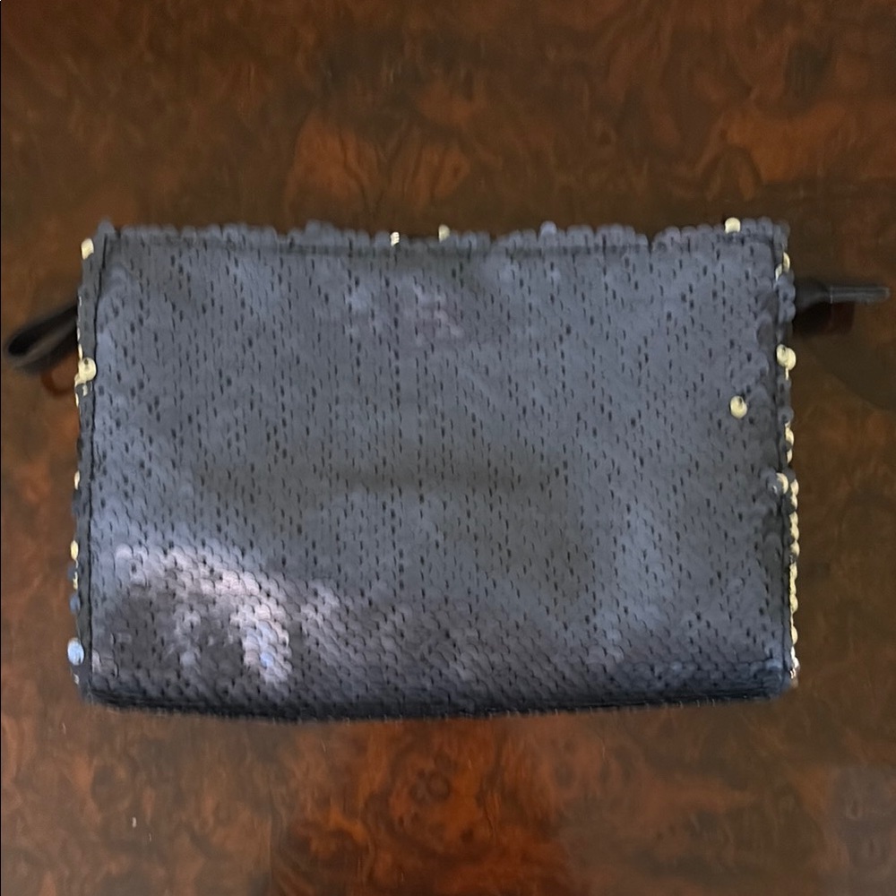 Reversible Sequin Navy Clutch Bag